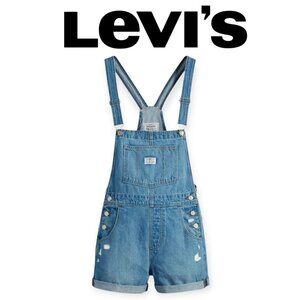 Levis 90s Throwback Denim Shortalls Womens Size S Festival Core Cotton SummerFit